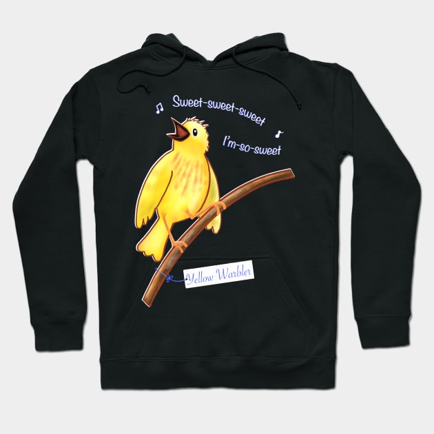 Sweet Yellow Warbler Hoodie by DragonpupLees